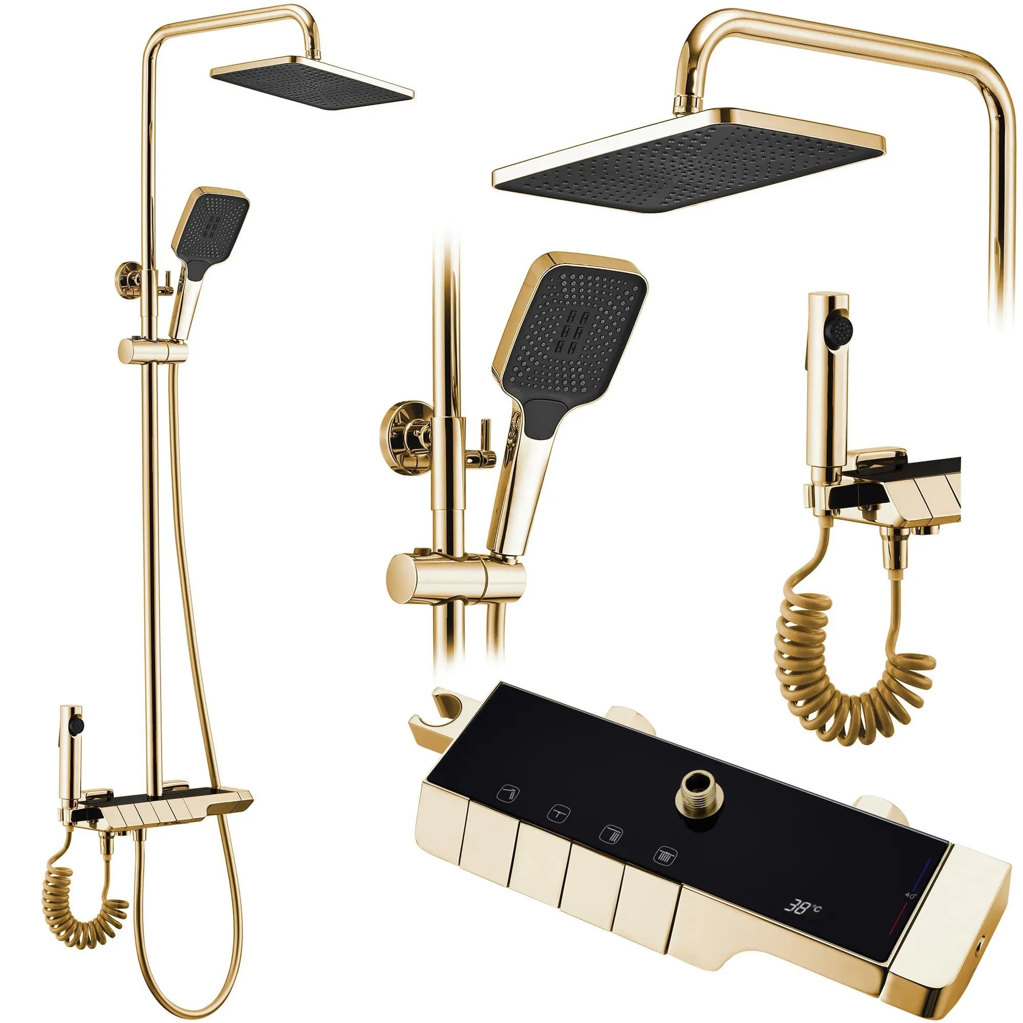 Set Doccia Con Termostato Rea Rob Gold