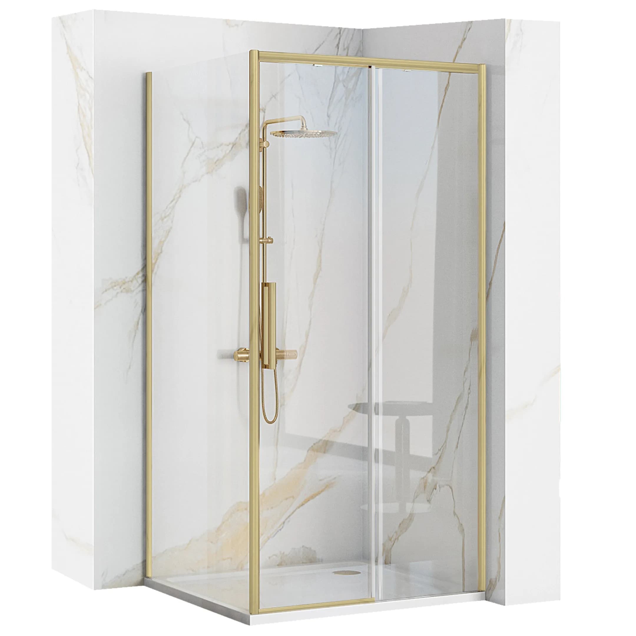 Cabina Doccia Rapid Slide Gold Brush 150x100