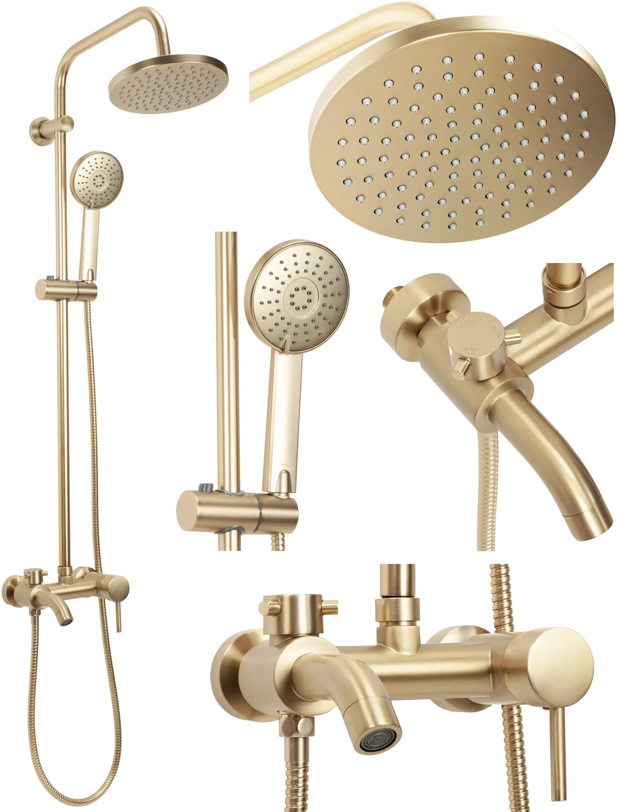 Set Doccia Rea Luis Gold Brush