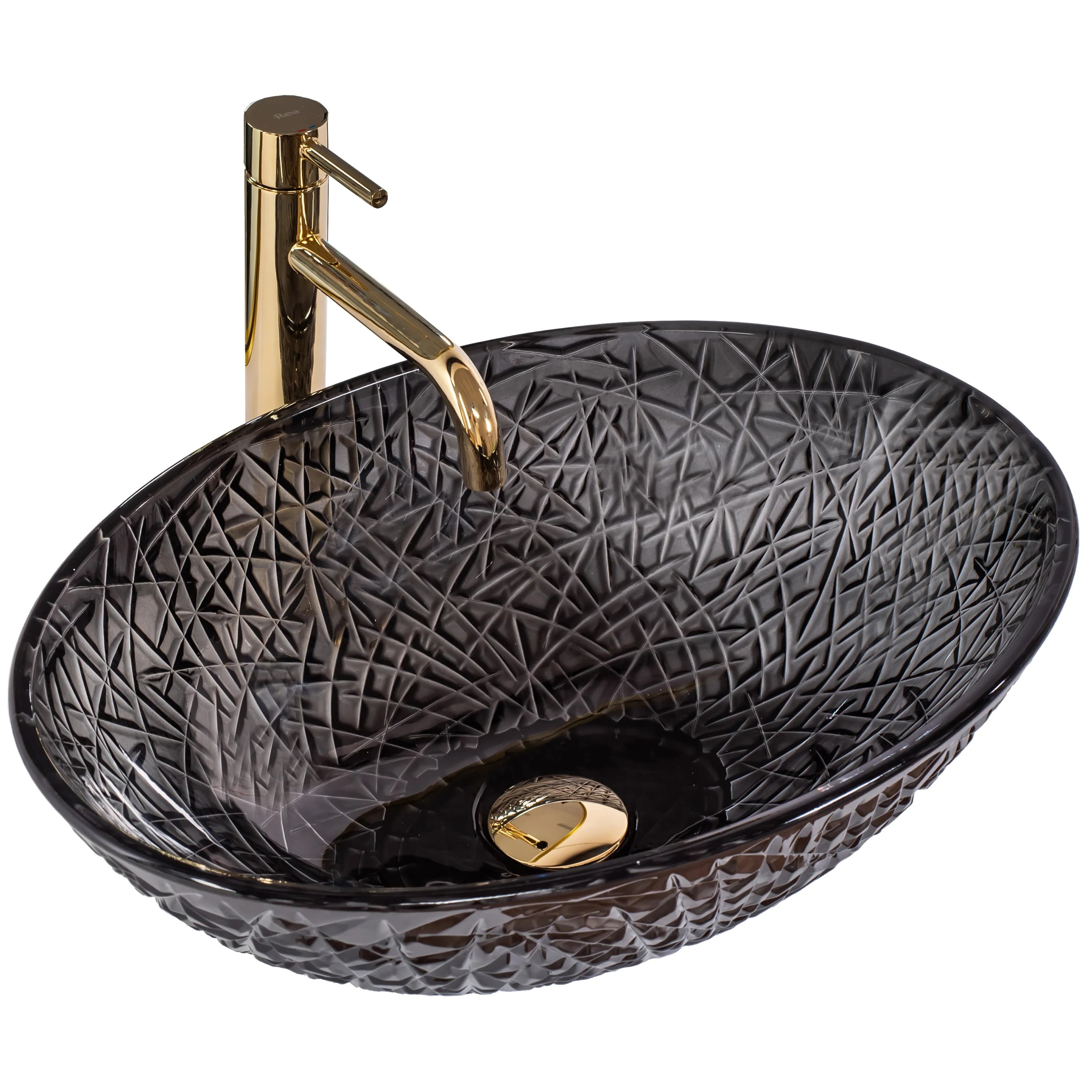 Lavabo Da Appoggio Rea Frost Black