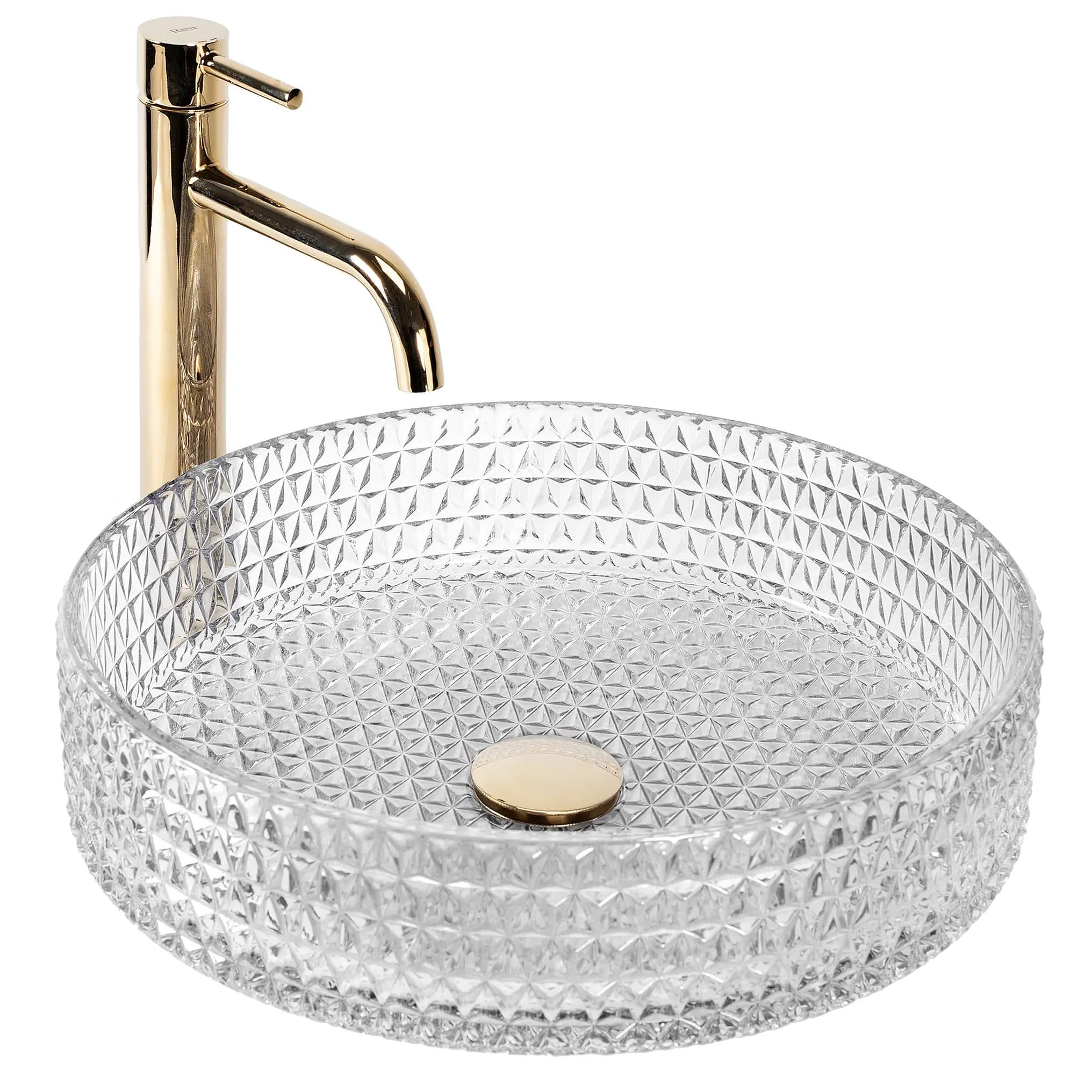 Lavabo Da Appoggio Rea Cristal Transparent 39