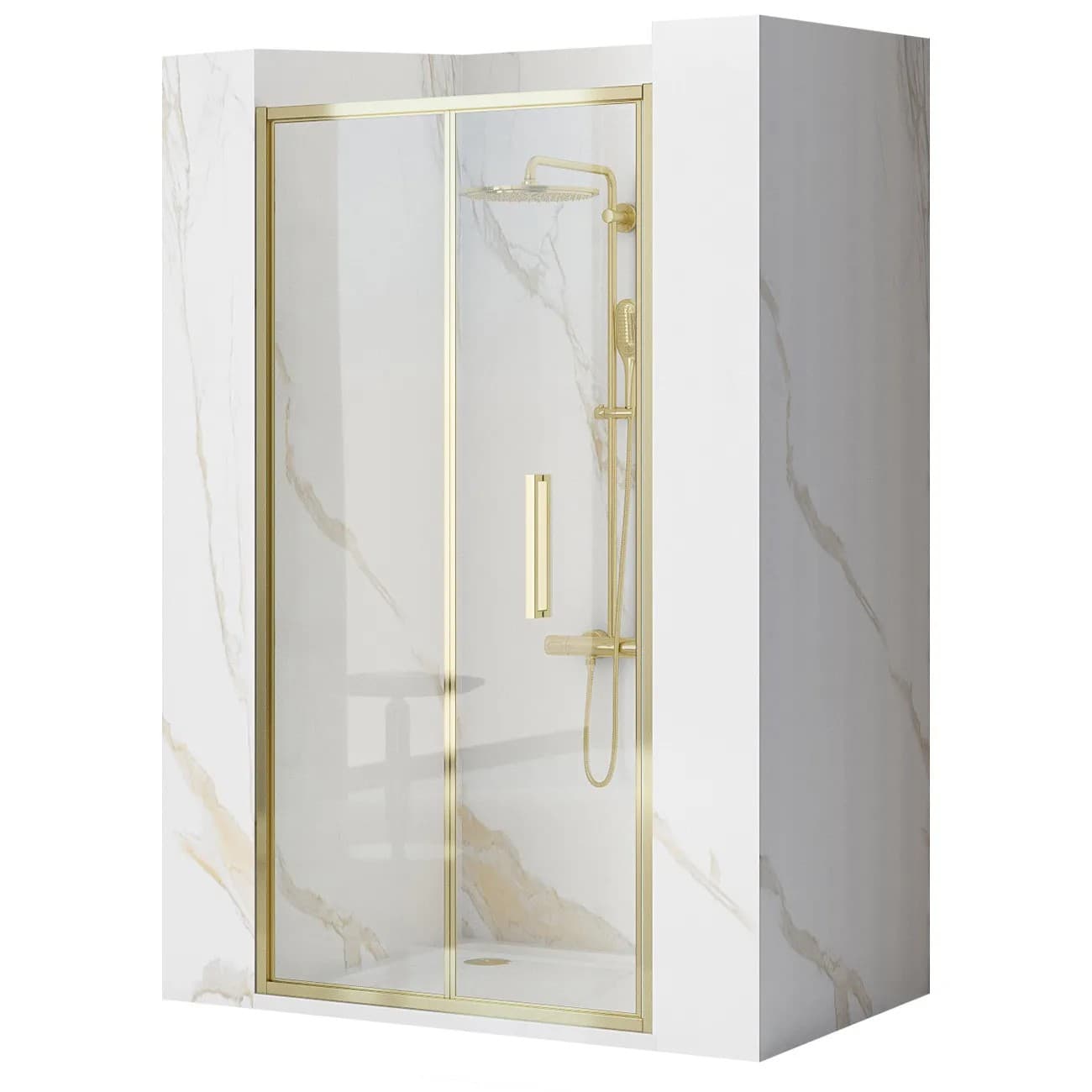 Porta Doccia Rea Rapid Fold 80 Gold
