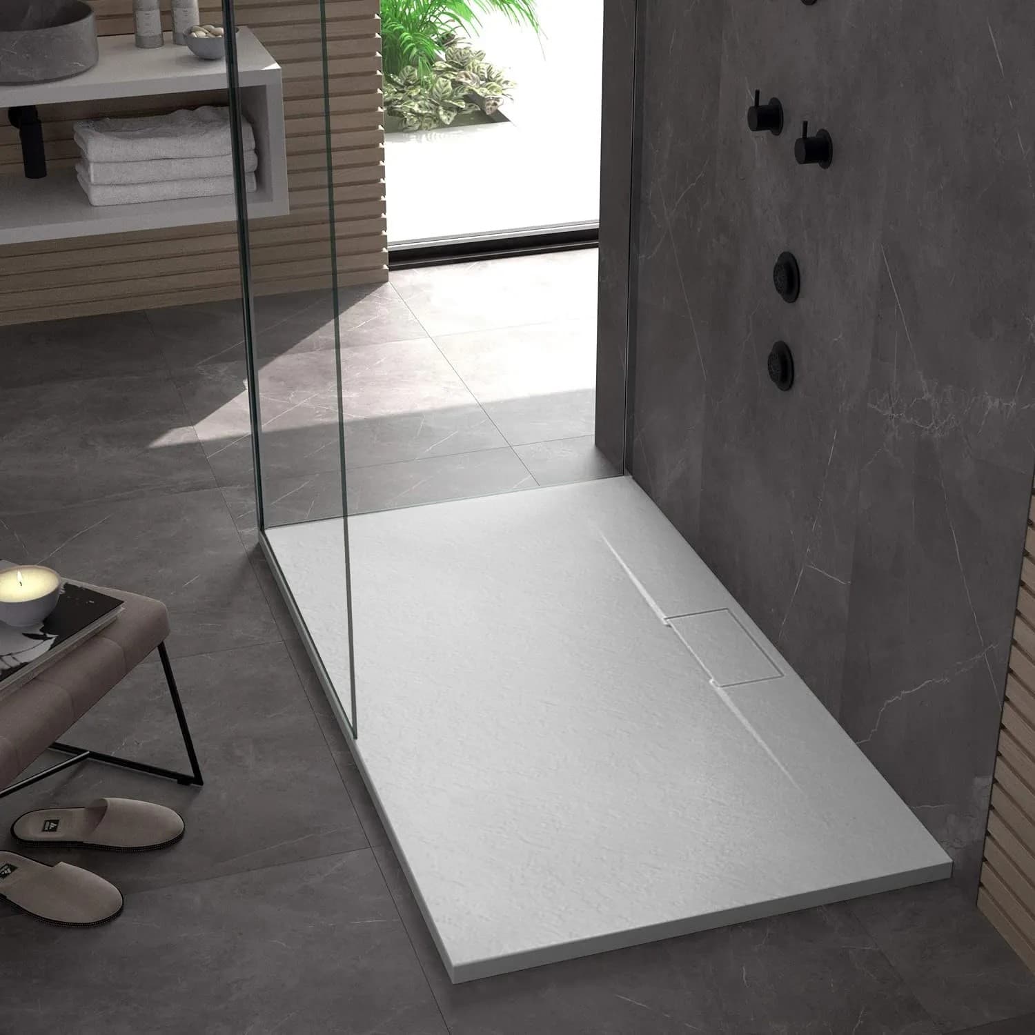 Piatto Doccia Bazalt Long White 90x120