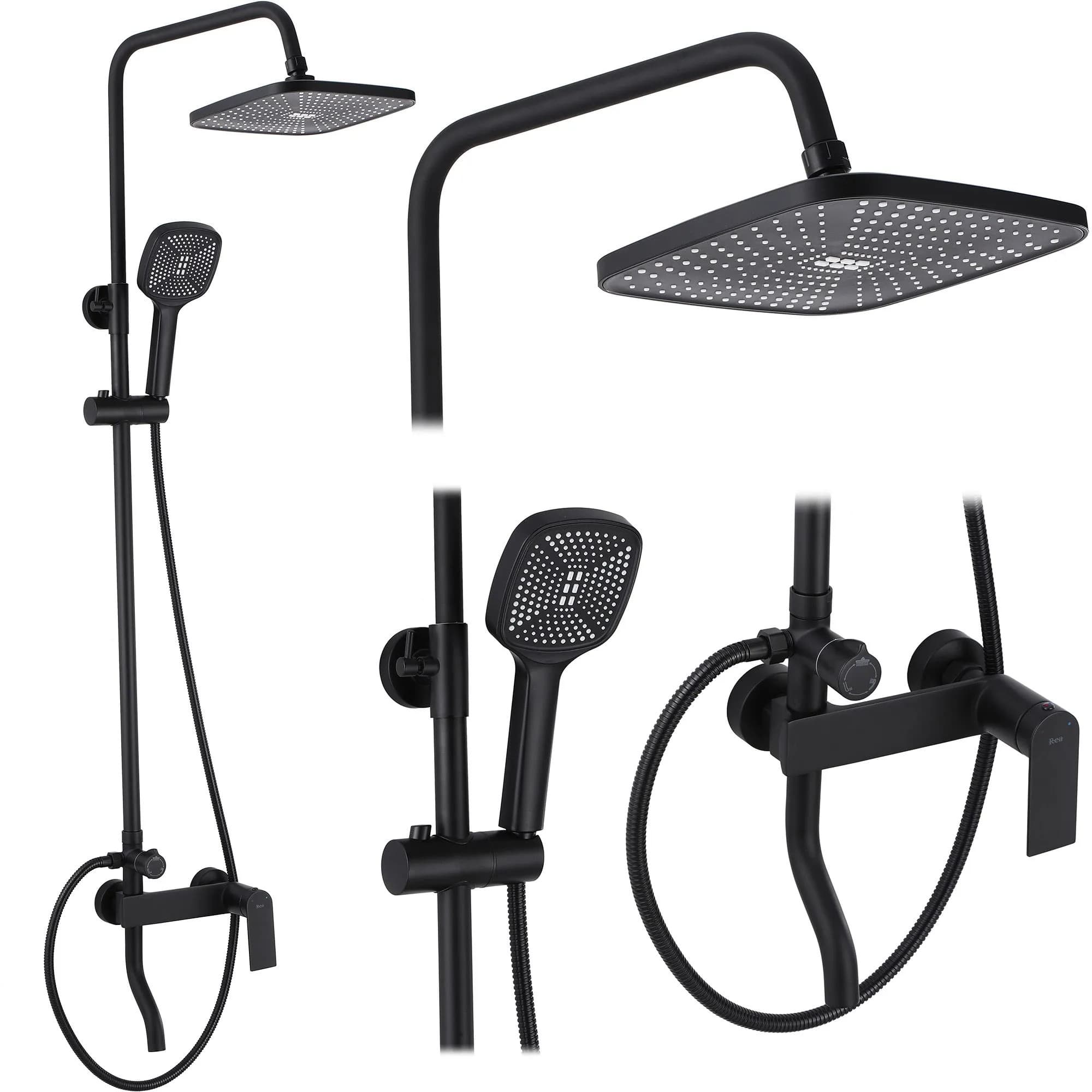Set Doccia Rea Storm Black Matt