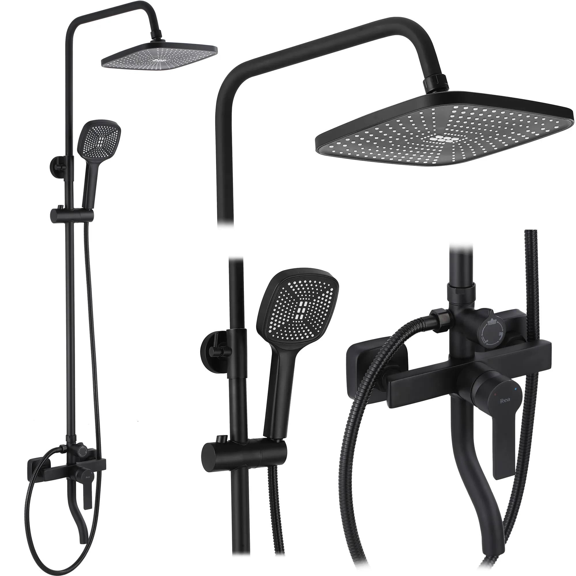 Set Doccia Rea Argus Black Matt