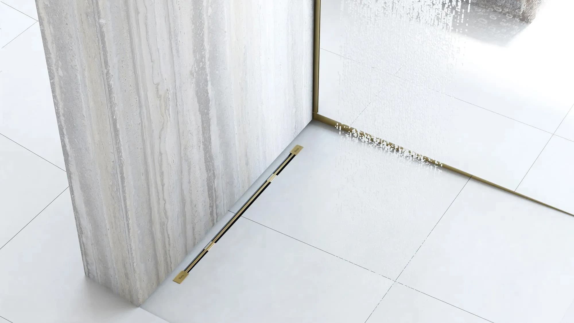 Profilo Doccia Pendenzato 140cm Brush Gold destra