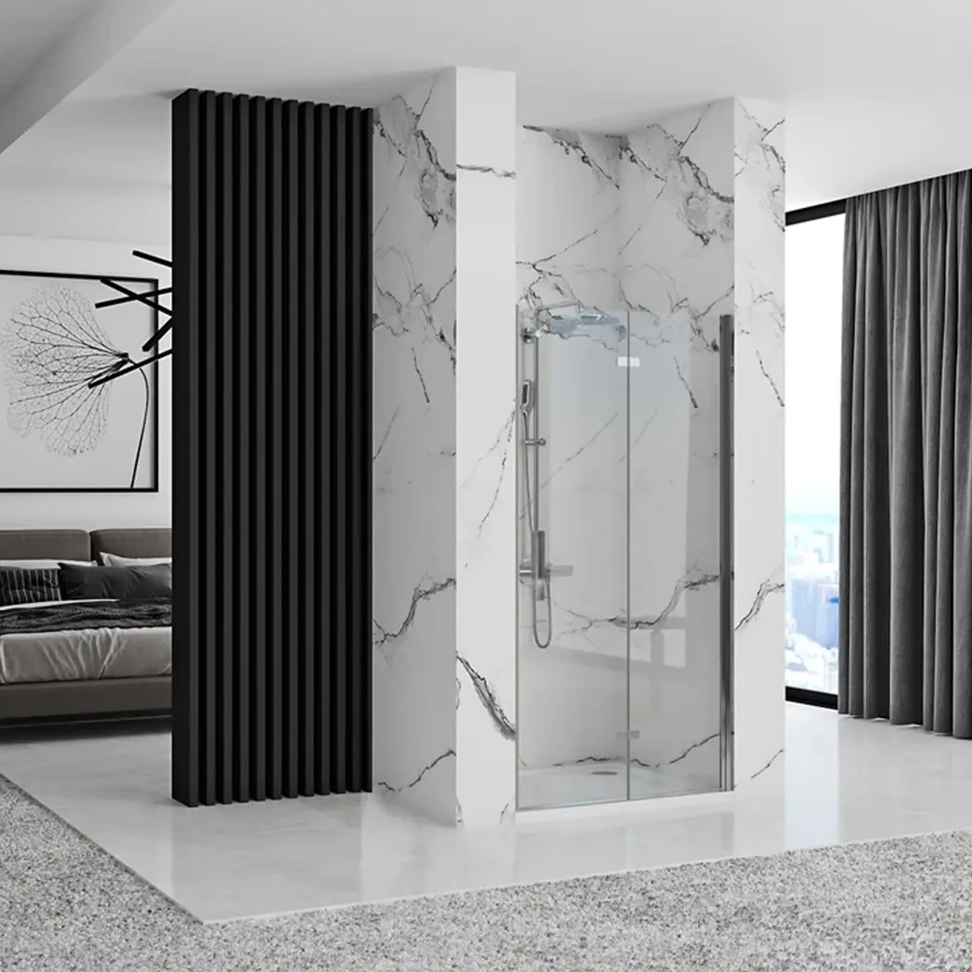Porta Doccia Rea Molier Chrome + Profilo 80