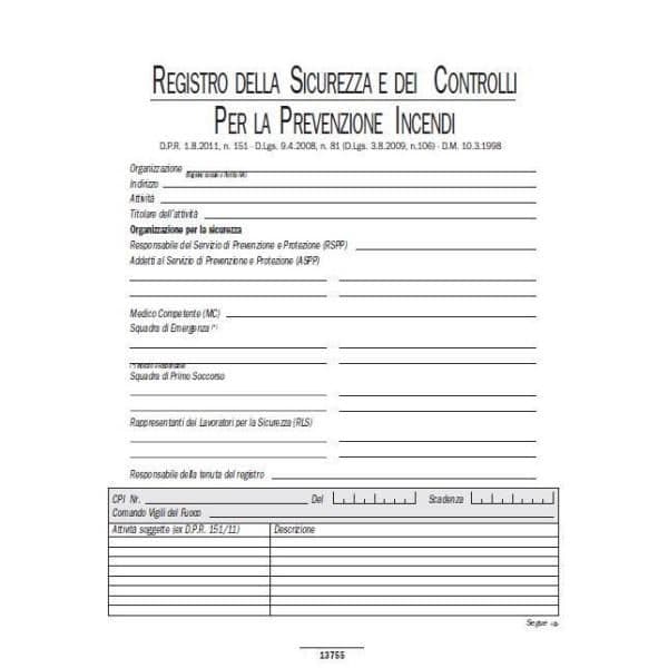 Reg. sicurezza prevenzione incendi