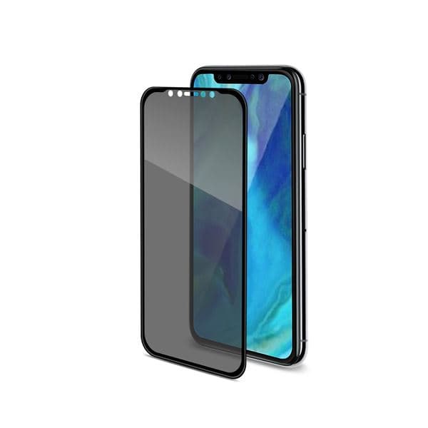 PRIVACY 3D GLASS - Vetro 9H con bordo colorato nero per schermo curvo con effetto Privacy compatibile con Apple iPhone Xs Max
