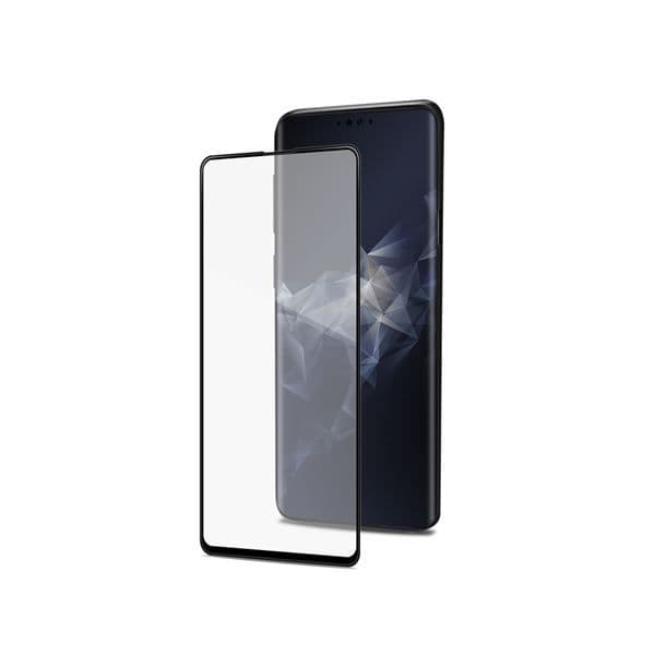 3DGLASS - Vetro 9H con bordo colorato nero per schermo curvo compatibile con Samsung Galaxy S10