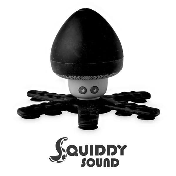 SQUIDDYSOUND - Speaker wireless, certificazione IPX3, potenza audio 3 Watt, 6 mini tentacoli flessibili con 13 ventose per attaccarlo su ogni superficie liscia
