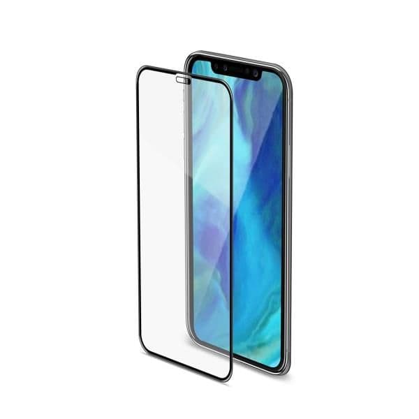 3DGLASS - Vetro 9H con bordo colorato nero per schermo curvo compatibile con Apple iPhone Xr