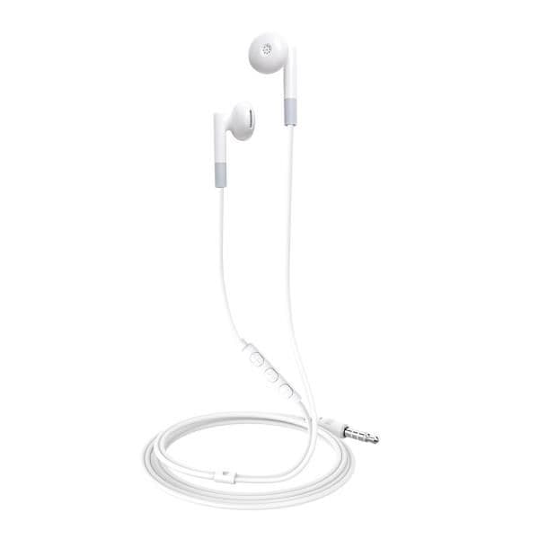 UP300 - Auricolare stereo a filo con jack 3.5mm, capsule a goccia, controllo remoto, microfono integrato, tasto alla risposta e regolazione del rumore, lunghezza cavo 1.2 metri