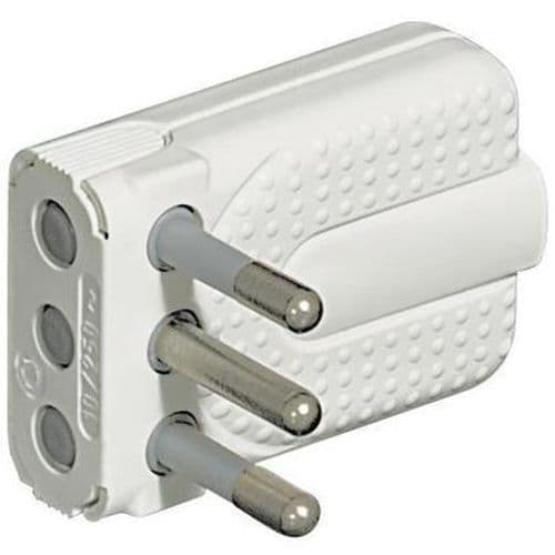 Presa Maschio Corner 10A Salvaspazio - Spinotti Orientabili - Bianco -