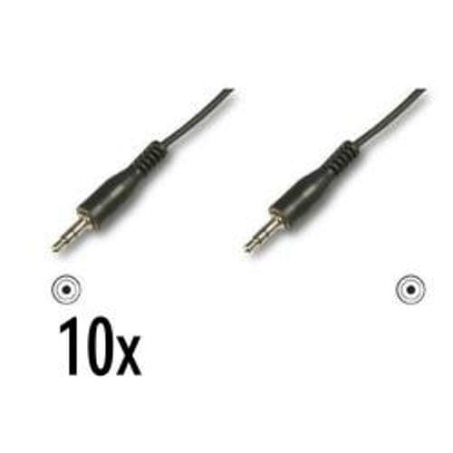 NILOX TECH - Cavo audio connettore jack 3.5mm a connettore jack 3.5mm, lunghezza cavo 1.5 mt, confezione da 10 pezzi, connettori maschio a maschio
