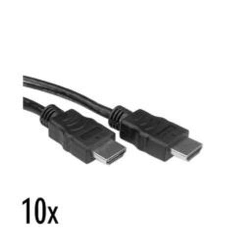 NILOX TECH - Cavo con connettore HDMI maschio a connettore HDMI maschio, lunghezza cavo 2 mt, alta velocità con Ethernet, confezione da 10 pezzi