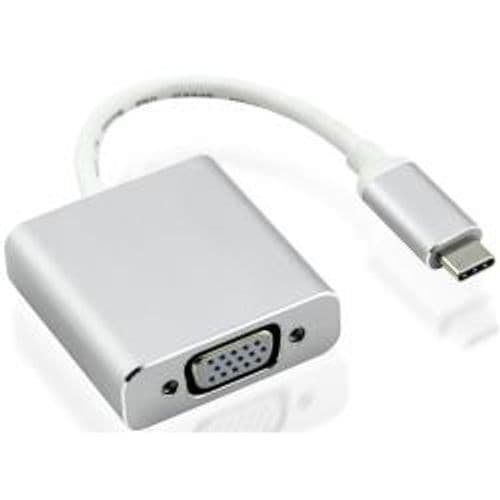 NILOX TECH - Adattatore con connettore USB-C 3.1 maschio a connettore VGA femmina, uscita VGA risoluzione 1080P 60Hz, lunghezza cavo 10cm, corpo in alluminio