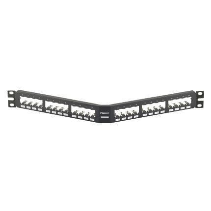 PANNELLO 1U ANGOLATO PER 24 RJ45S NERO