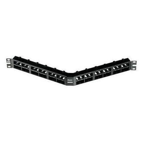 PANNELLO 1U ANGOLATO PER 48 RJ45S NERO