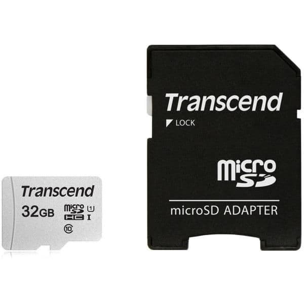 TS32GUSD300S-A - microSD da 32GB, con adattatore, UHS-I U1 A1