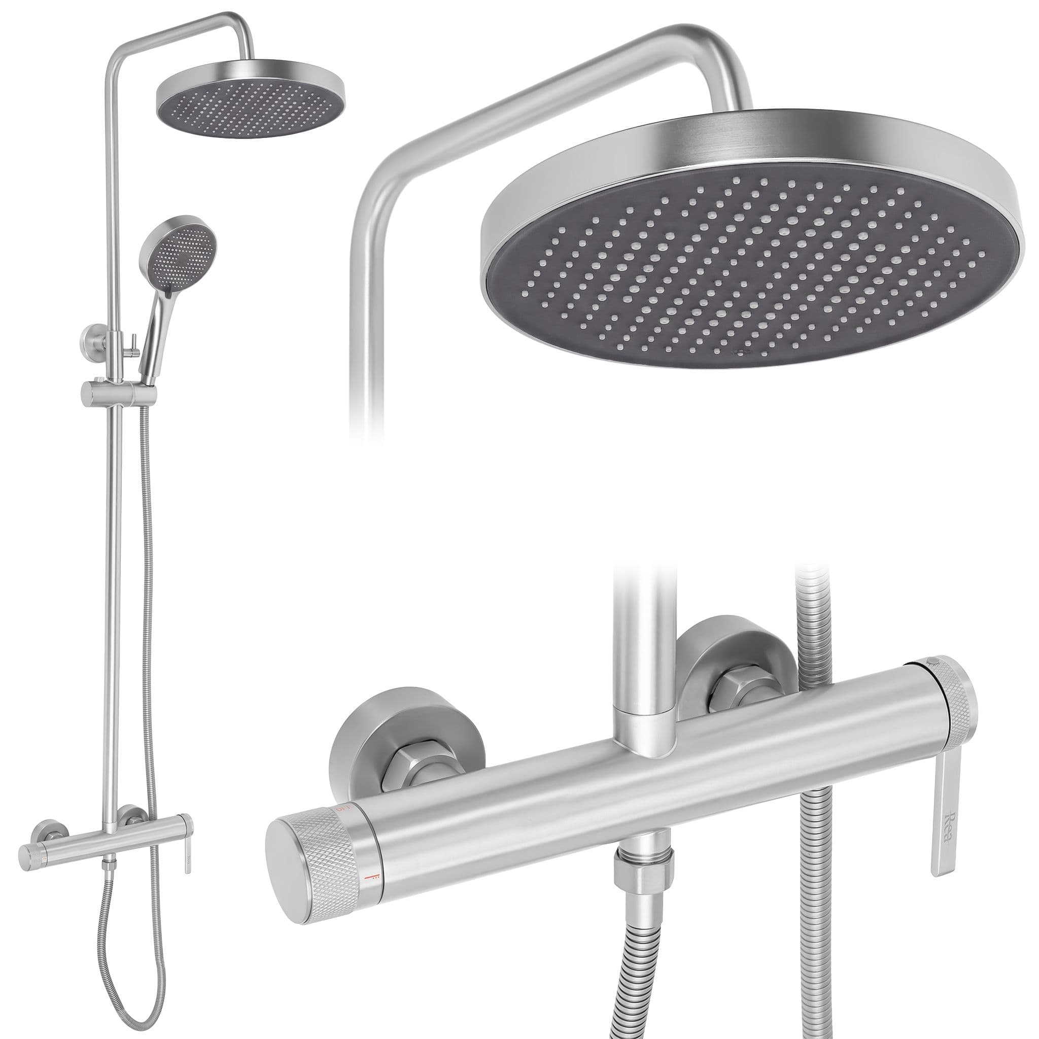 Set Doccia Rea Grace Brush Nickel