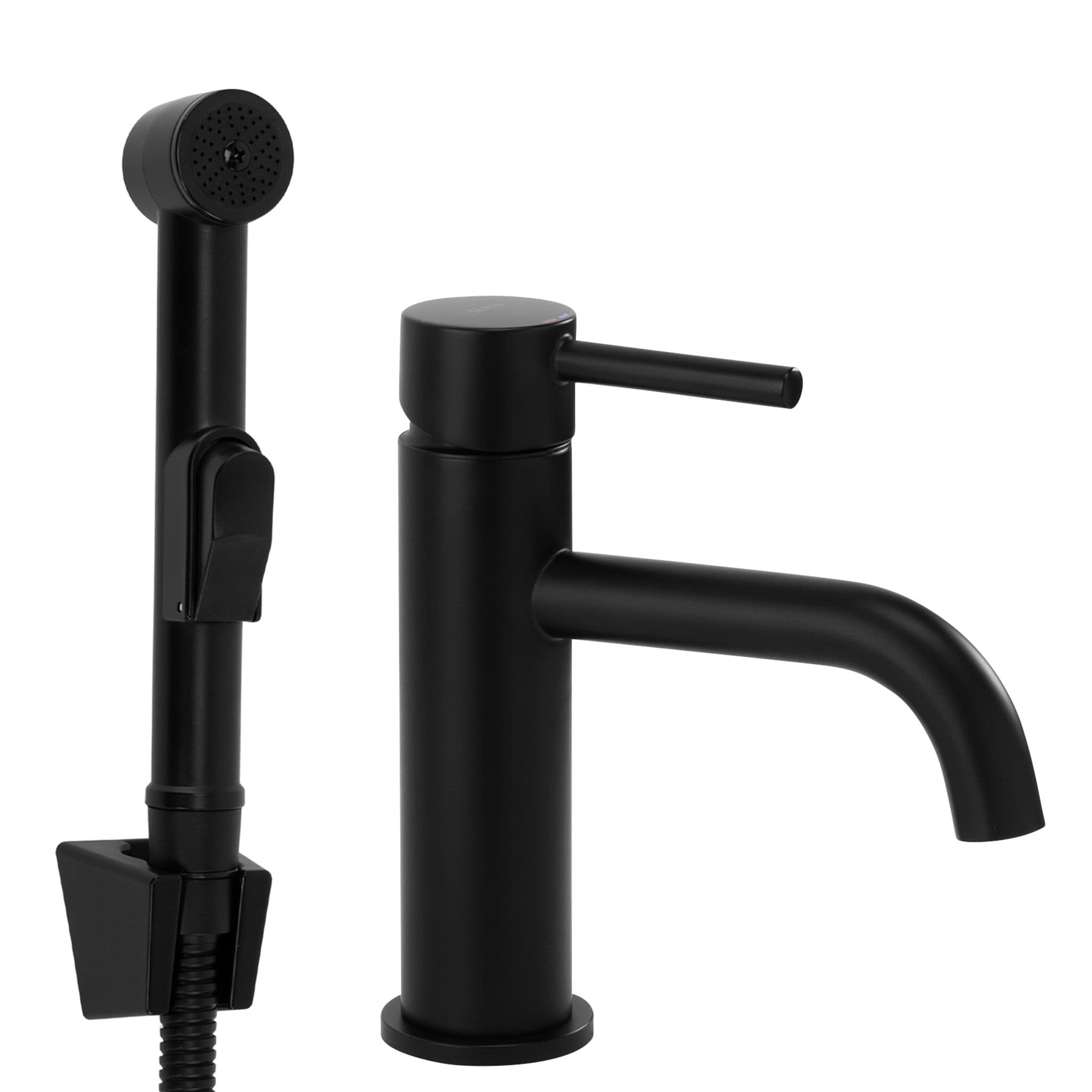 Miscelatore Lavabo Con Doccetta Bidet Rea Lungo Black
