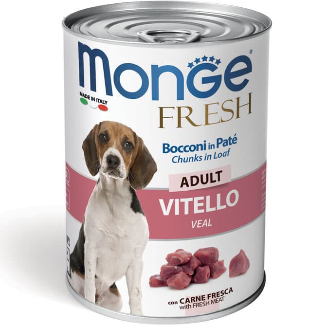 Monge Dog Fresh Bocconi in Patè con Vitello - Adult 400 gr.