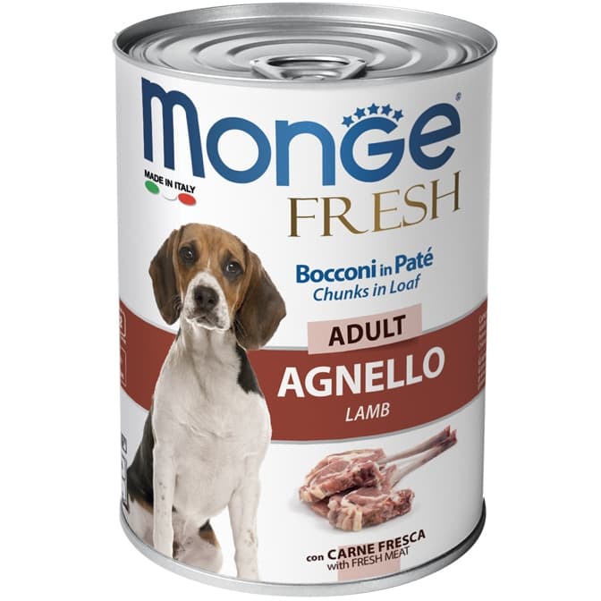 Monge Fresh Bocconi in Patè con Agnello - Adult 400 gr.