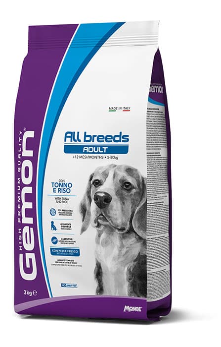 Gemon Dog All Breeds Adult con Tonno e Riso 3 kg