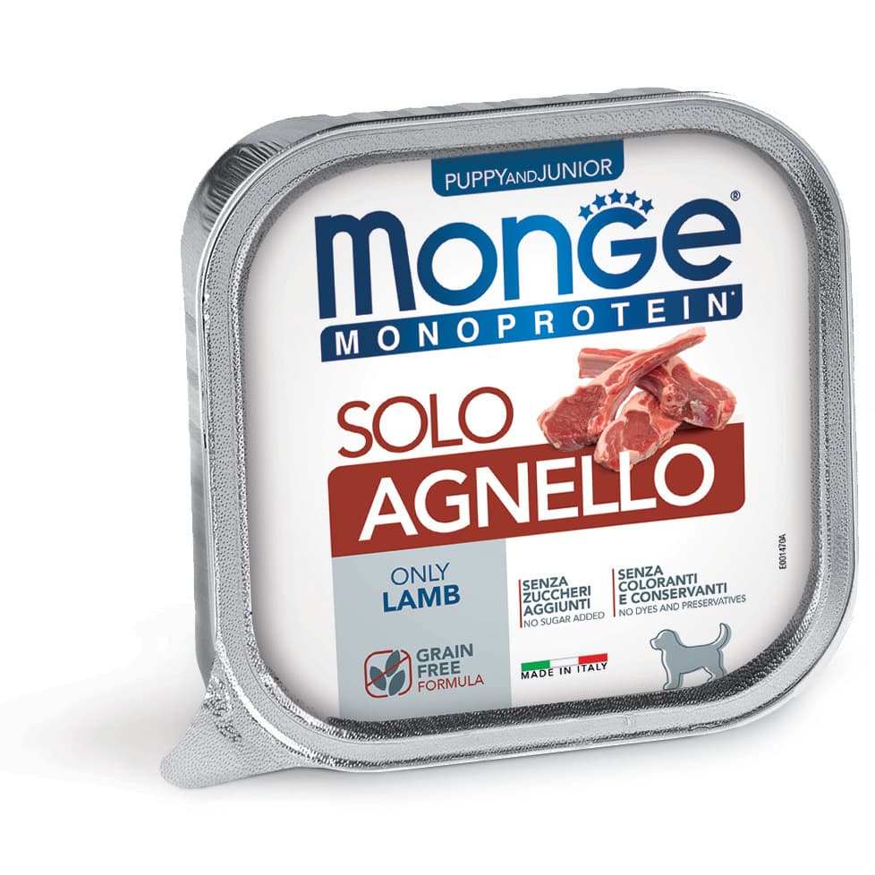 Monge Monoprotein Paté solo Agnello – Puppy and Junior 150gr