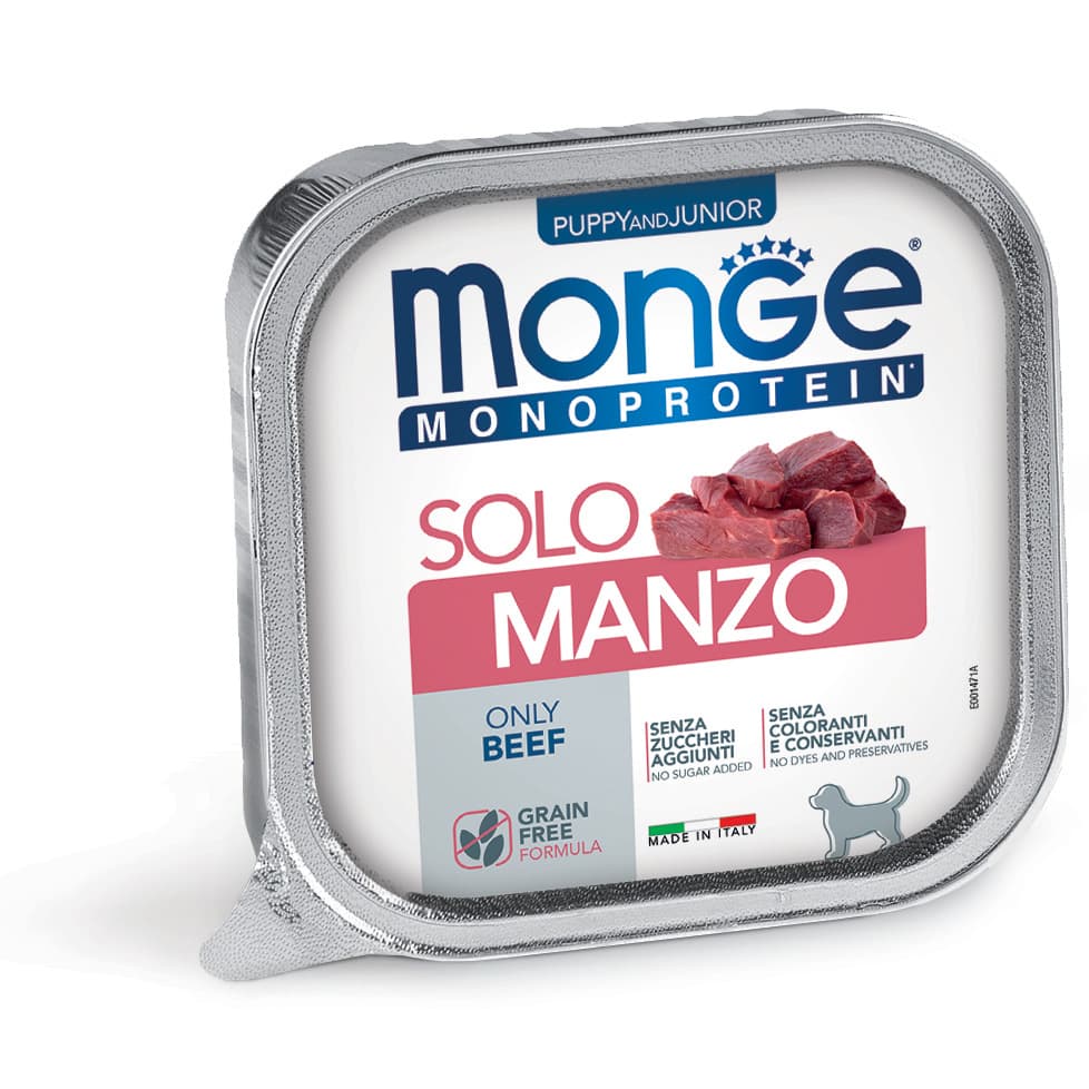 Monge Monoprotein Paté solo Manzo – Puppy and Junior 150gr
