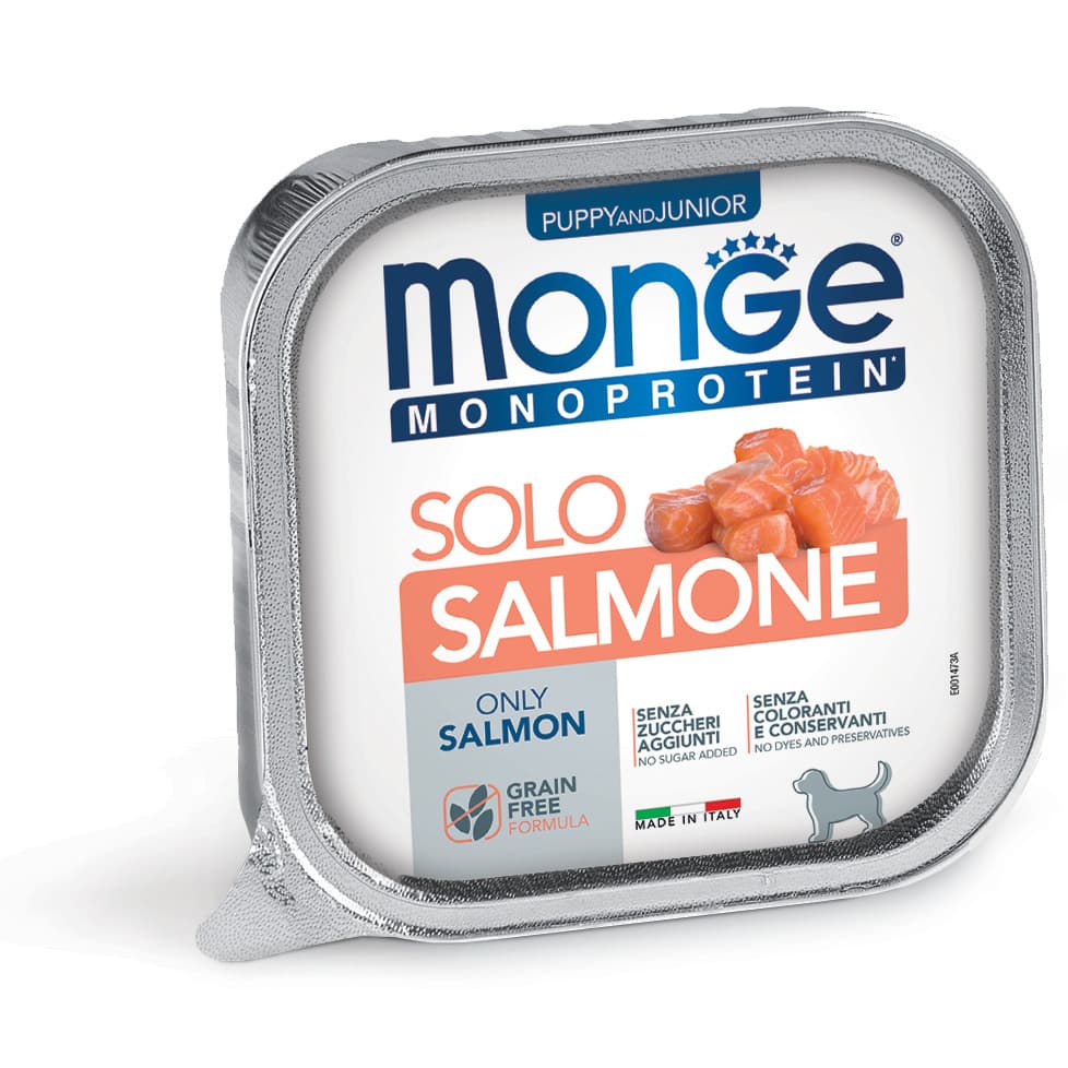 Monge Monoprotein Paté solo Salmone – Puppy and Junior 150gr