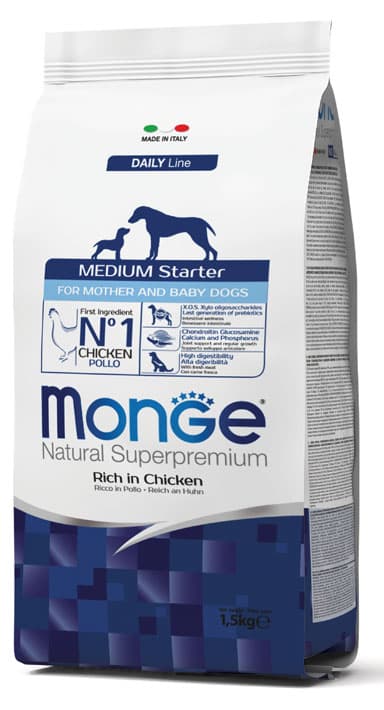 Monge Dog  Natural Superpremium Medium Starter Ricco in Pollo 1.5 kg