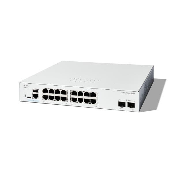 Cisco Catalyst 1200-16T-2G - Switch - L3 - intelligente - 16 x 10/100/1000 + 2 x Gigabit Ethernet SFP - montabile su rack