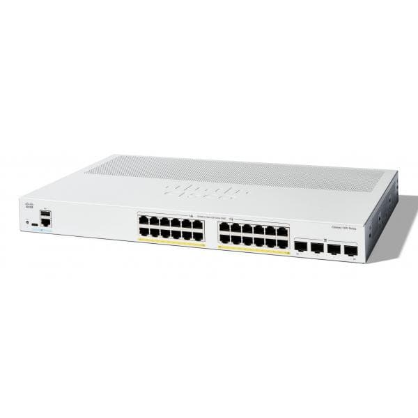 Cisco Catalyst 1200-24P-4G - Switch - L3 - intelligente - 24 x 10/100/1000Base-T + 4 x 10 Gigabit SFP+ - montabile su rack - PoE+ (195 W)