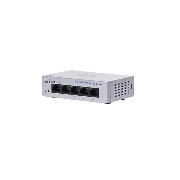 Cisco Business 110 Series 110-5T-D - Switch - unmanaged - 5 x 10/100/1000 - montabile su rack, desktop, montaggio a parete - alimentazione CC