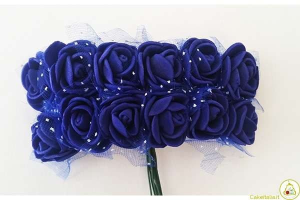 Rosa in spugna con inserti pois cm 2 pz 12 colore Viola
