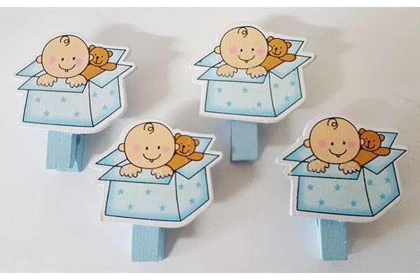 Set Mollettina decorativa Pacco Regalo bimbo Celeste pz4