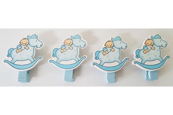 Set Mollettina decorativa Dondolo bimbo Celeste pz4