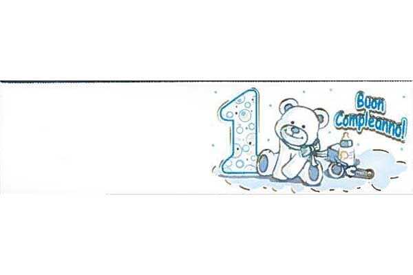5 bigliettini per bomboniere stampabili Primo Compleanno Tema celeste