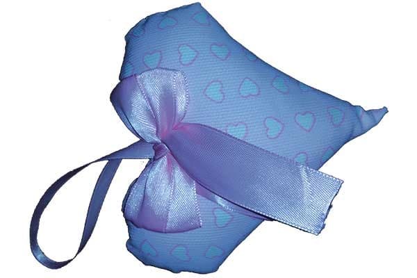 Cuore in piquet con fiocco in raso Rosa cm 12