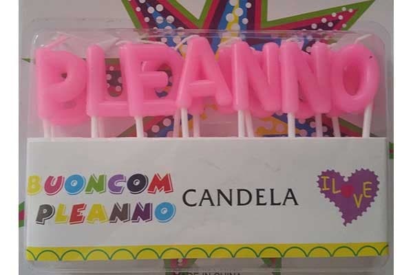 Candeline alfabetiche “Buon Compleanno” Rosa