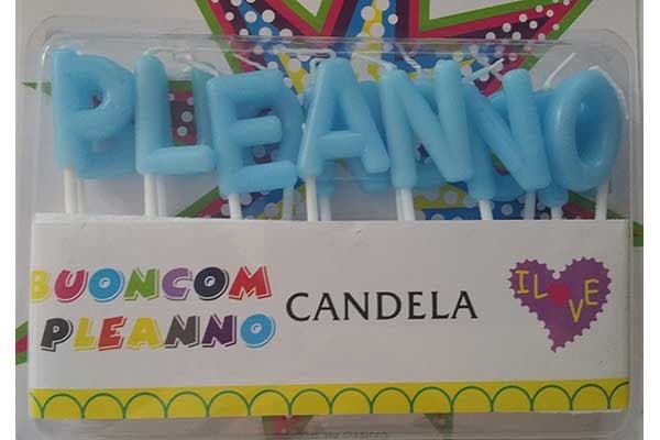 Candeline alfabetiche “Buon Compleanno” Celeste