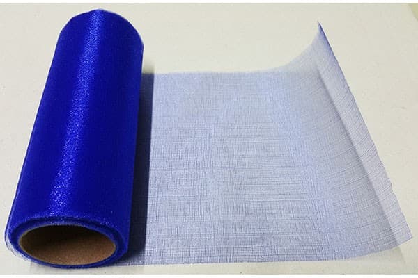 Rotolo in organza effetto lucido Blu 14cmx8m