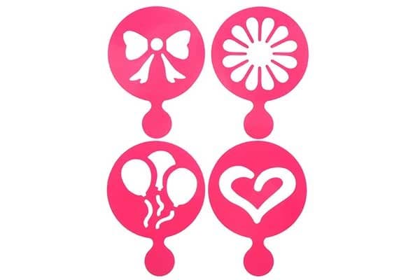 Set 4 Mascherine Stencil per Cappuccino e Cupcake (Ø8cm)