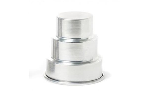 Stampo Mini Wedding Cake 3 Piani in Alluminio Ø7×H8cm – Linea Liotti | Stampo per Mini Torte