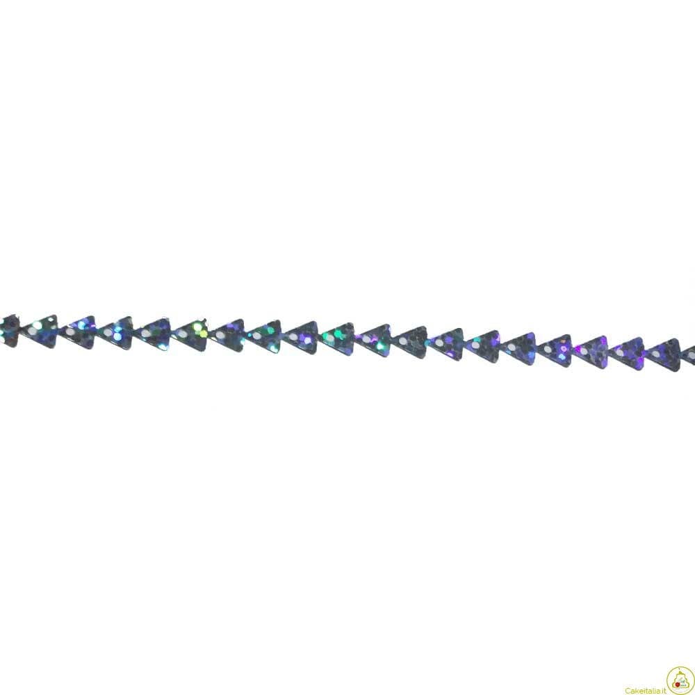 Nastro a punte o alberelli argento 5 mm x 5 m