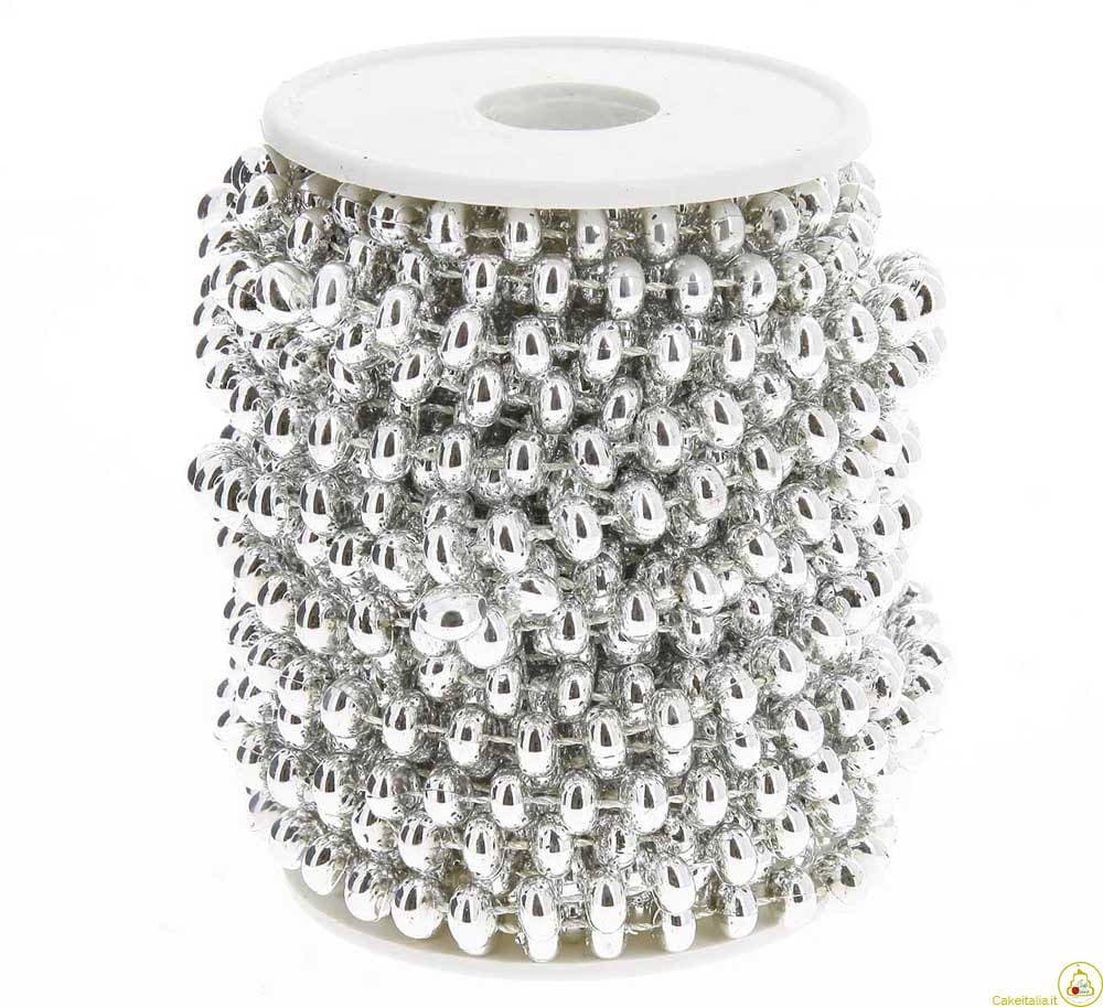Filo con perline di ø3 mm color argento lungo 3 m