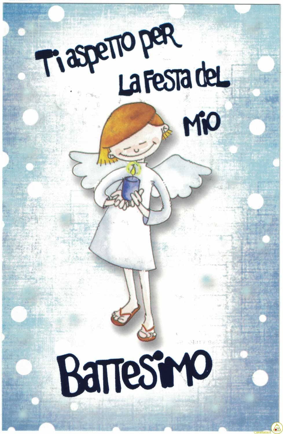 Invito per Battesimo Celeste con busta Pz 10