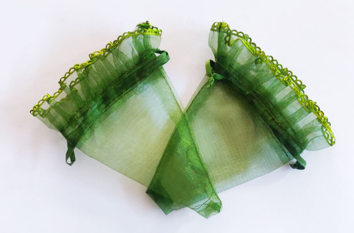10 Coni cornucopia portaconfetti in organza verdi